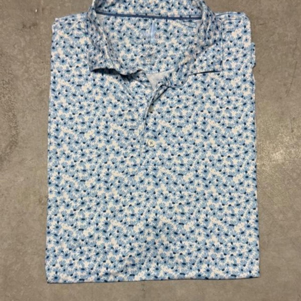 Johnnie O Men's Feather Weight Floral Pattern Performance Golf Polo Sz XL